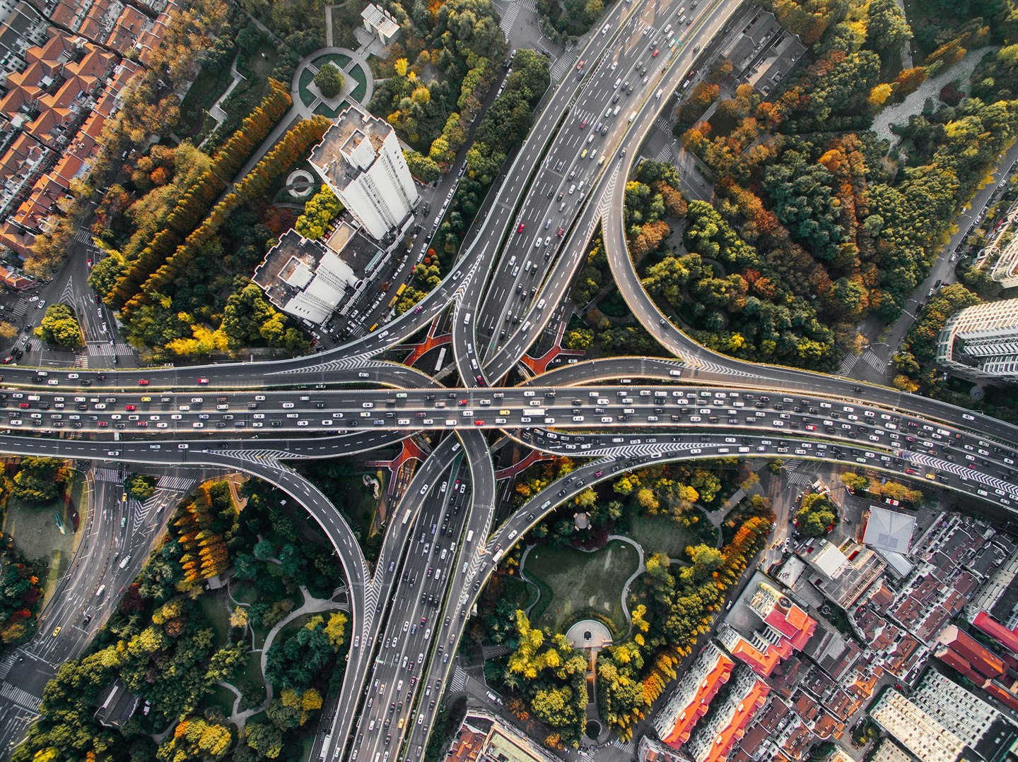 城市道路货运路线俯瞰